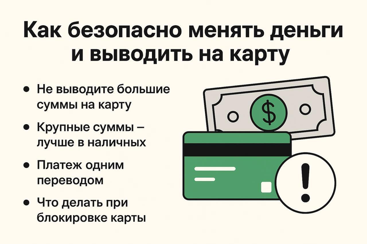 Как безопасно обменивать деньги и выводить средства на банковскую карту